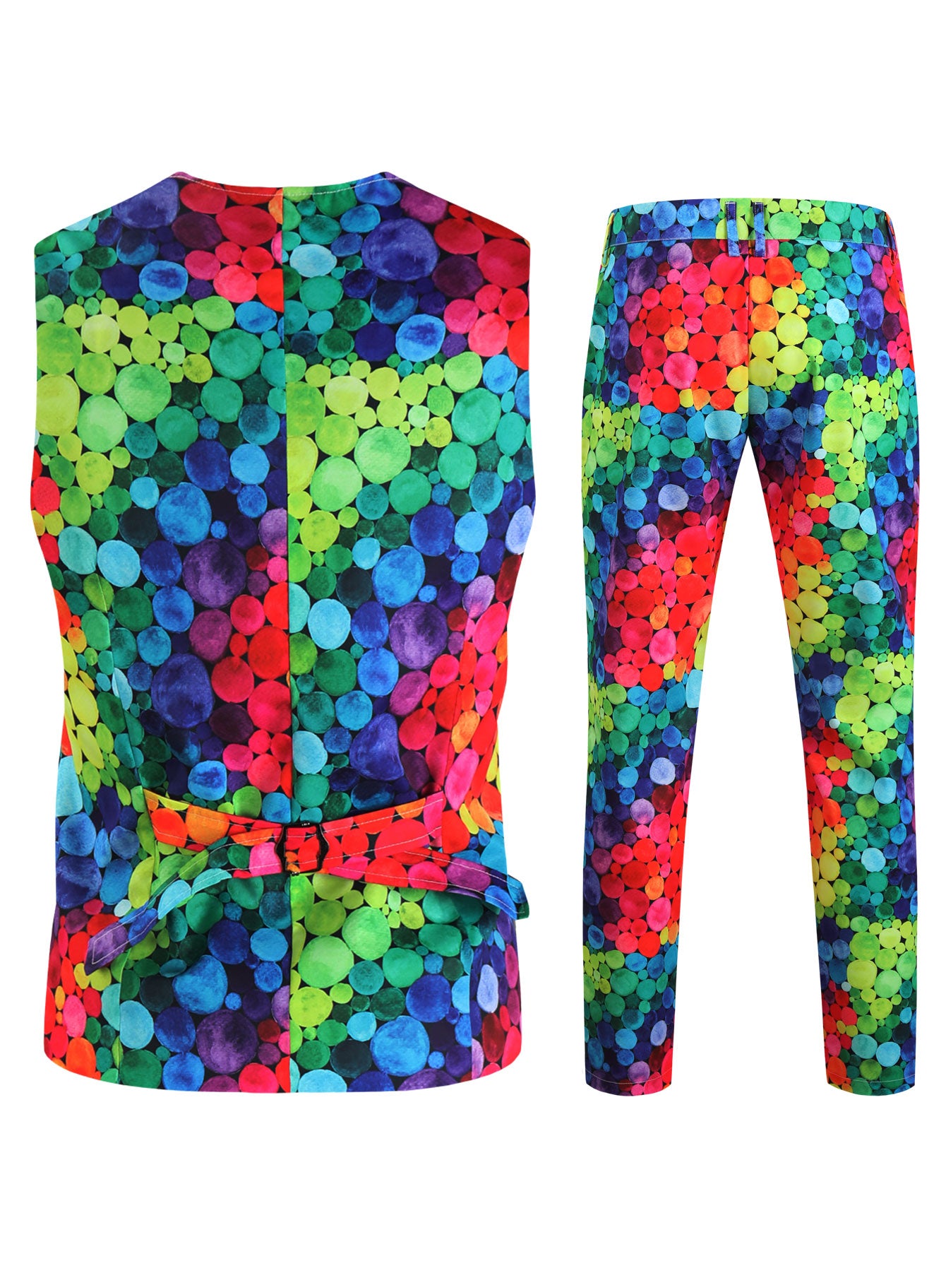 Men's Colorful Printed Vest Suit - Vests | Multicolour / M
