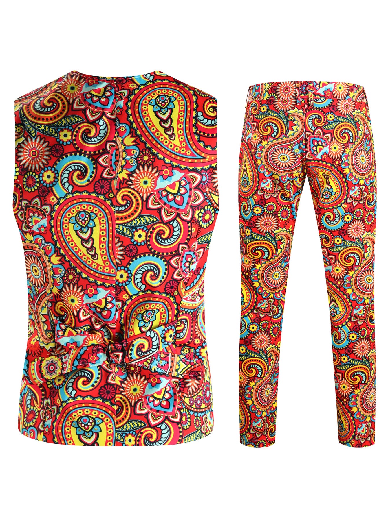 Men's Multicolor Printed Vest Suit - Vests | Multicolor / M