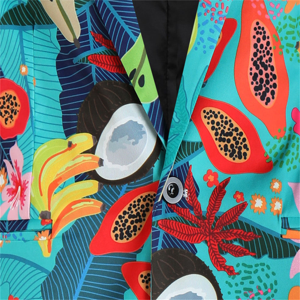 Men's Vibrant Printed Blazer #X325 - Blazers | Multicolour / M
