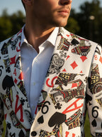 Casino Card Print Suit Set