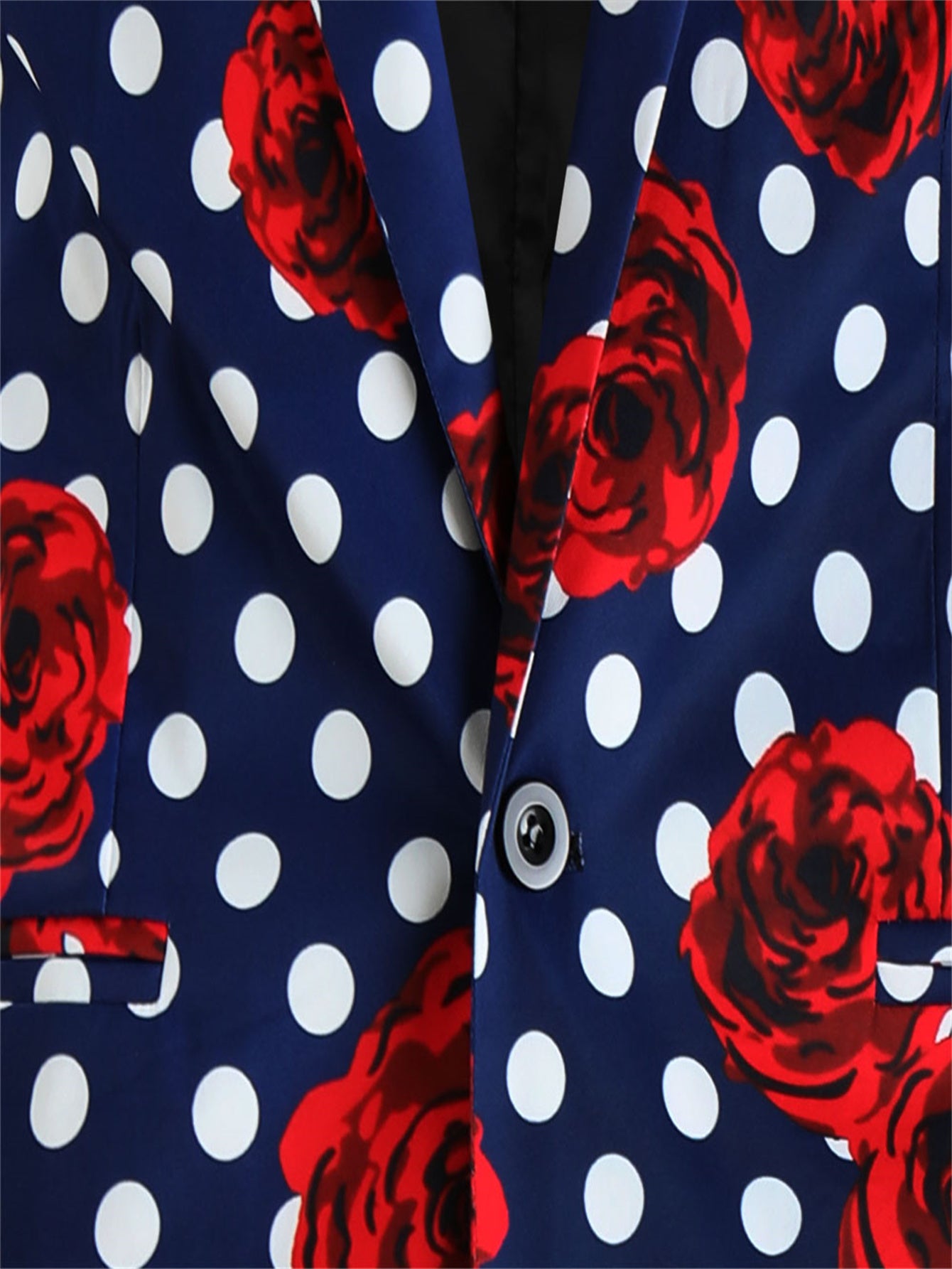 Men's Rose Dot Print Suit #2TZ163 - Suits | Black / M