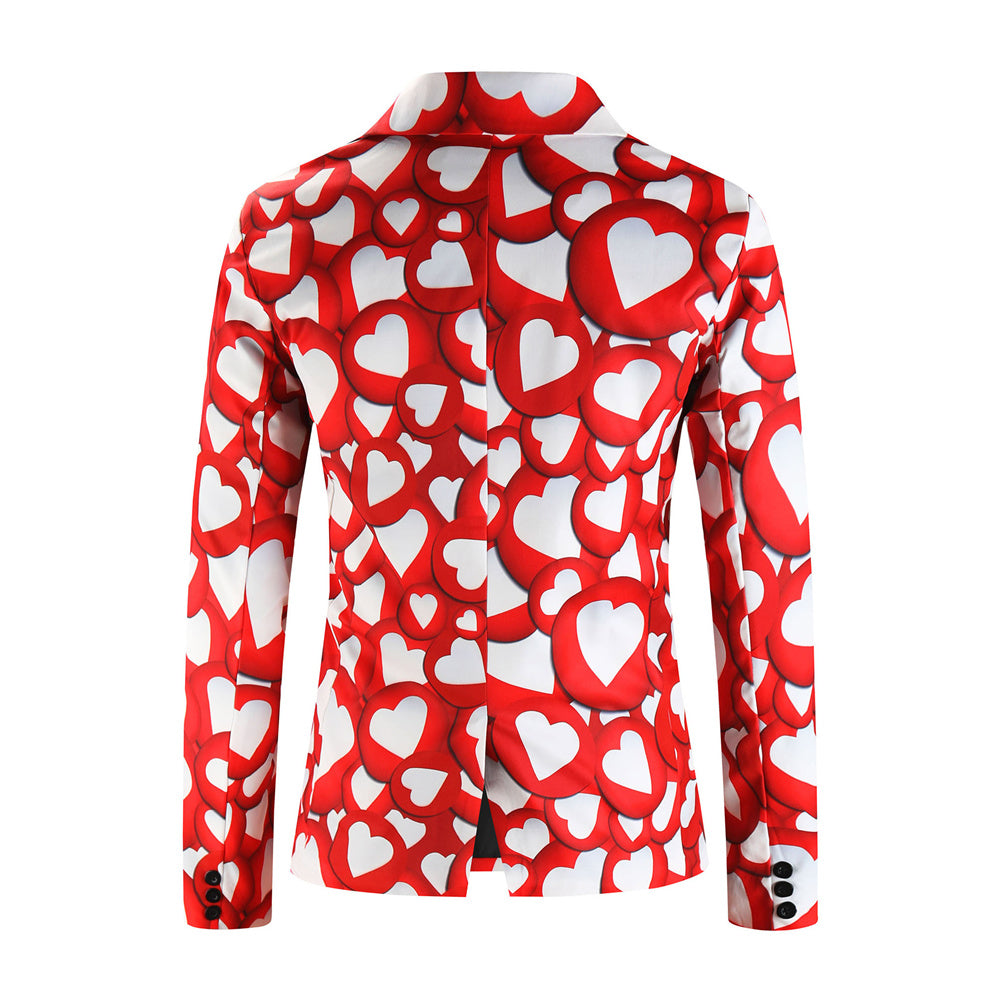 Men's Multi-color Heart Print Suit #2TZ-XX237 - Suits | Multicolour / M