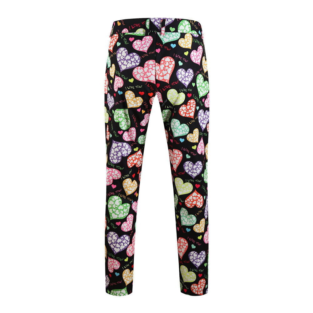 Men's Colorful Heart Print Suit #2TZ-XX236 - Suits | Multicolour / M