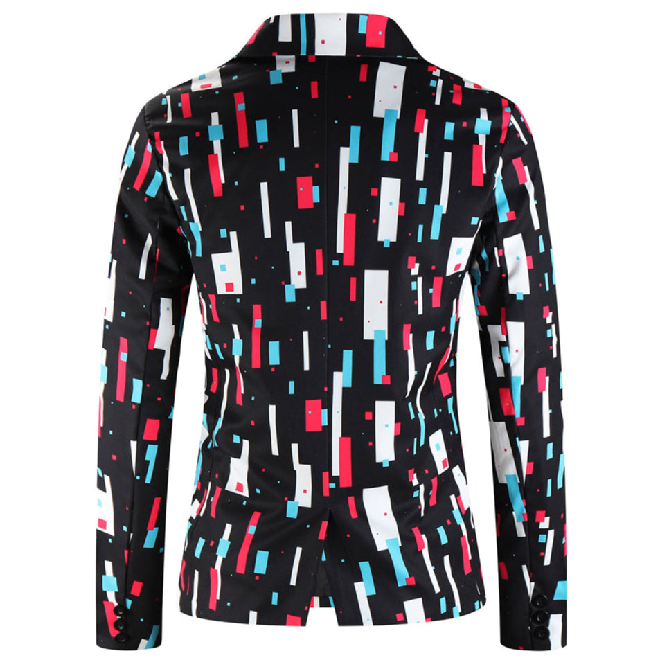 Men's Geometric Block Suit #2TZ-XX1138 - Suits | Multicolour / M