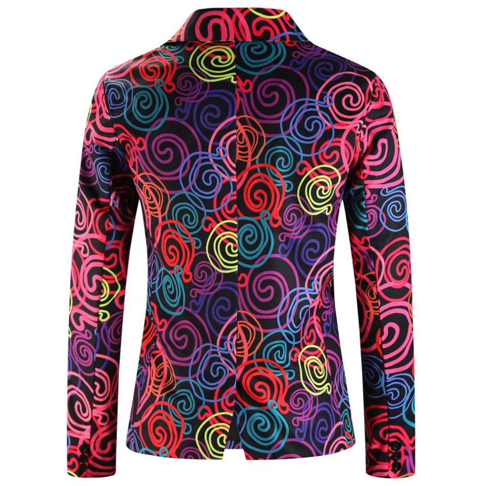 Men's Colorful Swirl Suit #2TZ-XX1137 - Suits | Multicolour / M