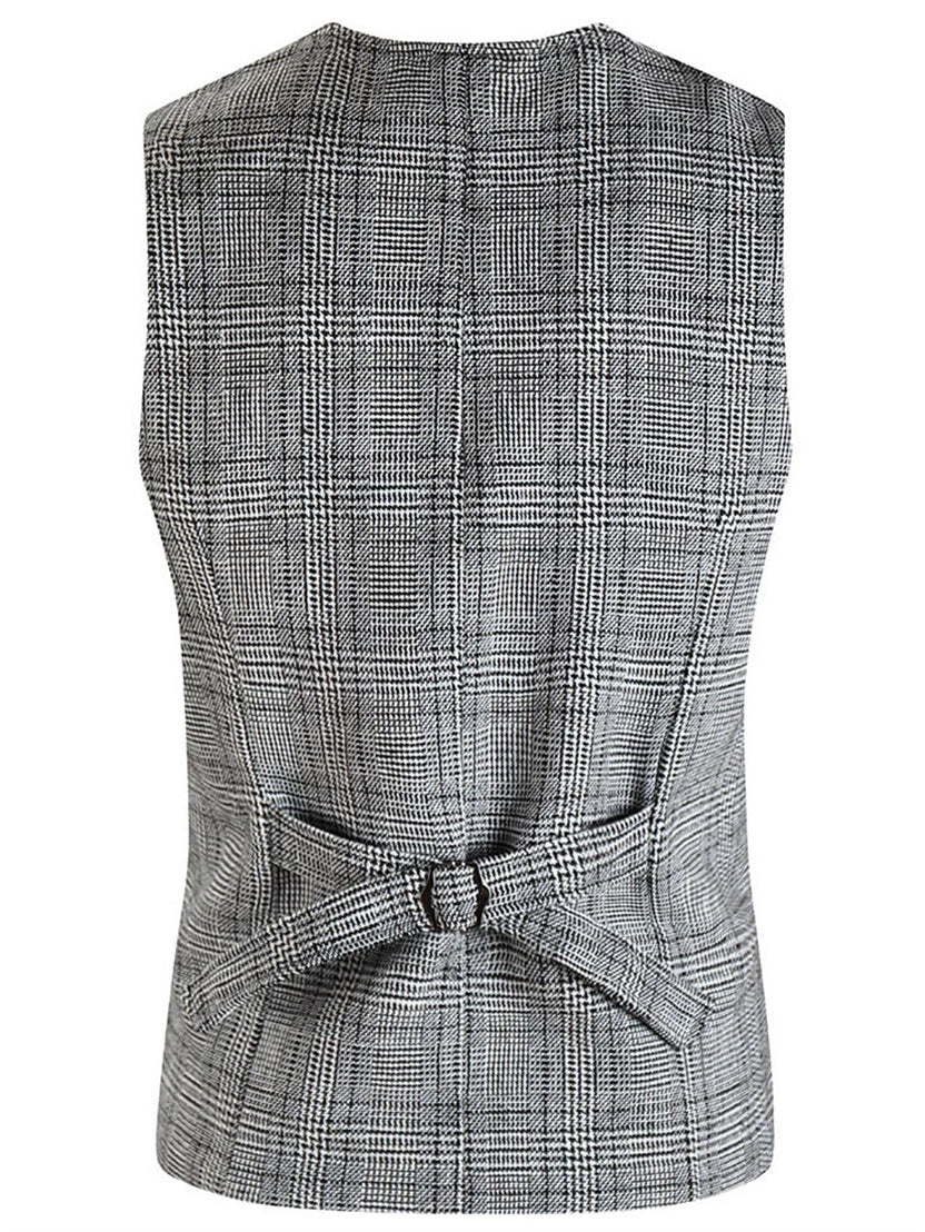 Houndstooth Plaid Vest – Casual Smart Style