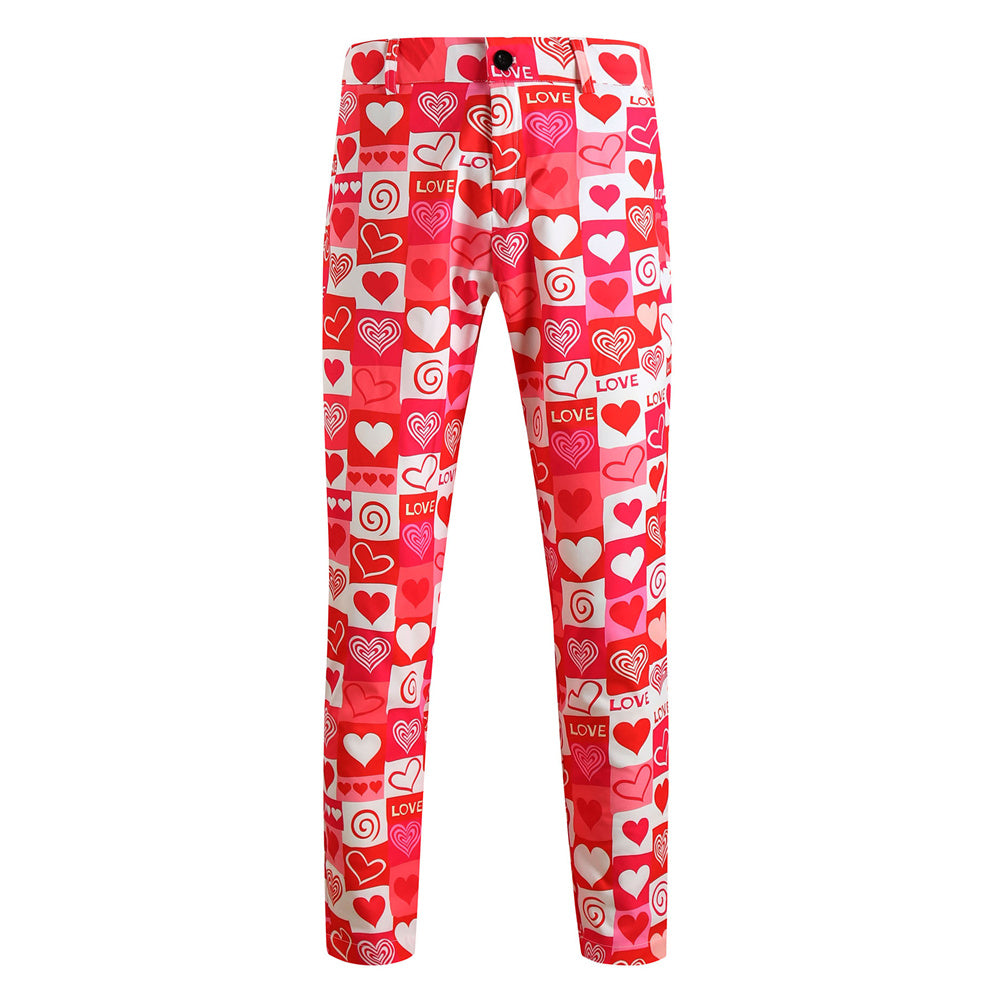 Men's Heart Print Suit #2TZ-XX235 - Suits | Multicolour / M