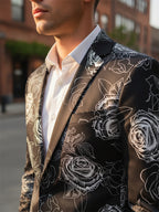 Black Rose Line Suit Set