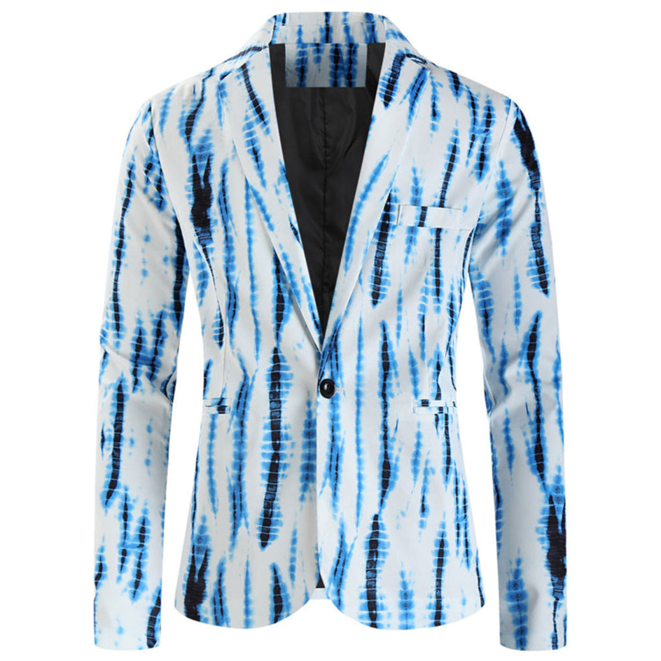 Men's Modern Artistic Blazer #X337 - Blazers | Blue / M