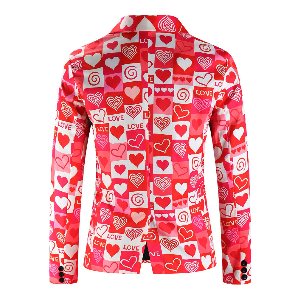 Men's Heart Print Suit #2TZ-XX235 - Suits | Multicolour / M