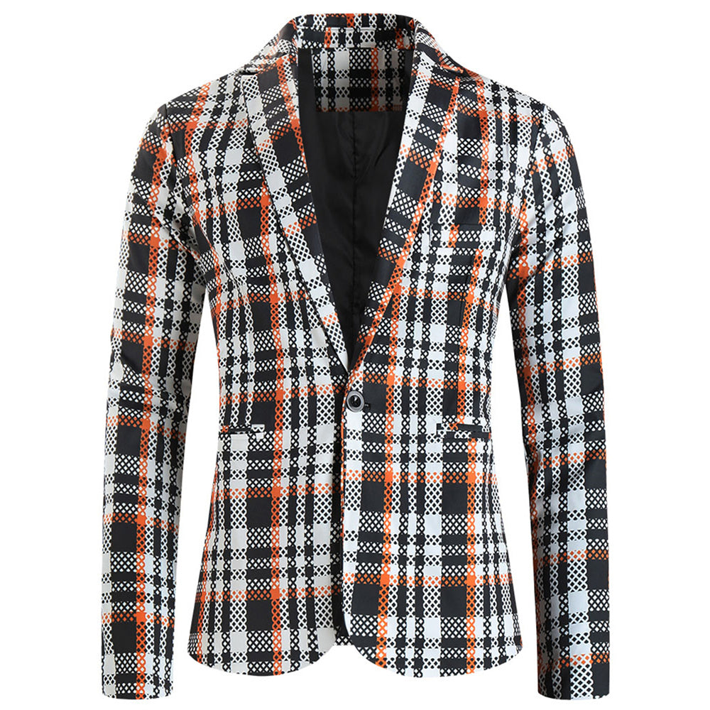 Men's Plaid Blazer #X6107 - Blazers | Multicolour / M
