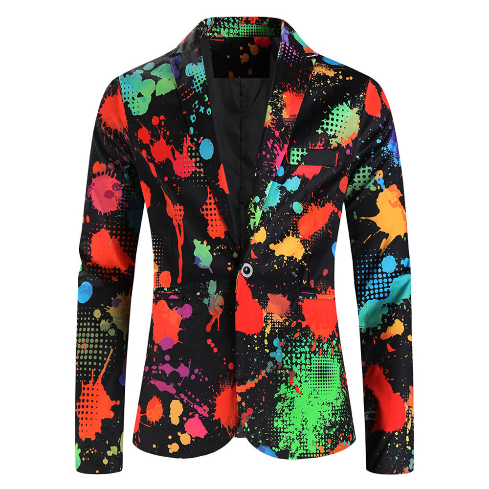 Men’s Paint Print Blazer #X1205 - Blazers | Multicolour / M