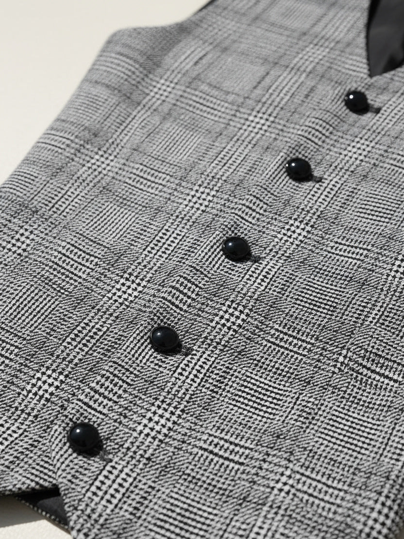 Houndstooth Plaid Vest – Casual Smart Style