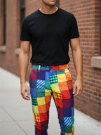 Rainbow Patchwork Plaid Suit