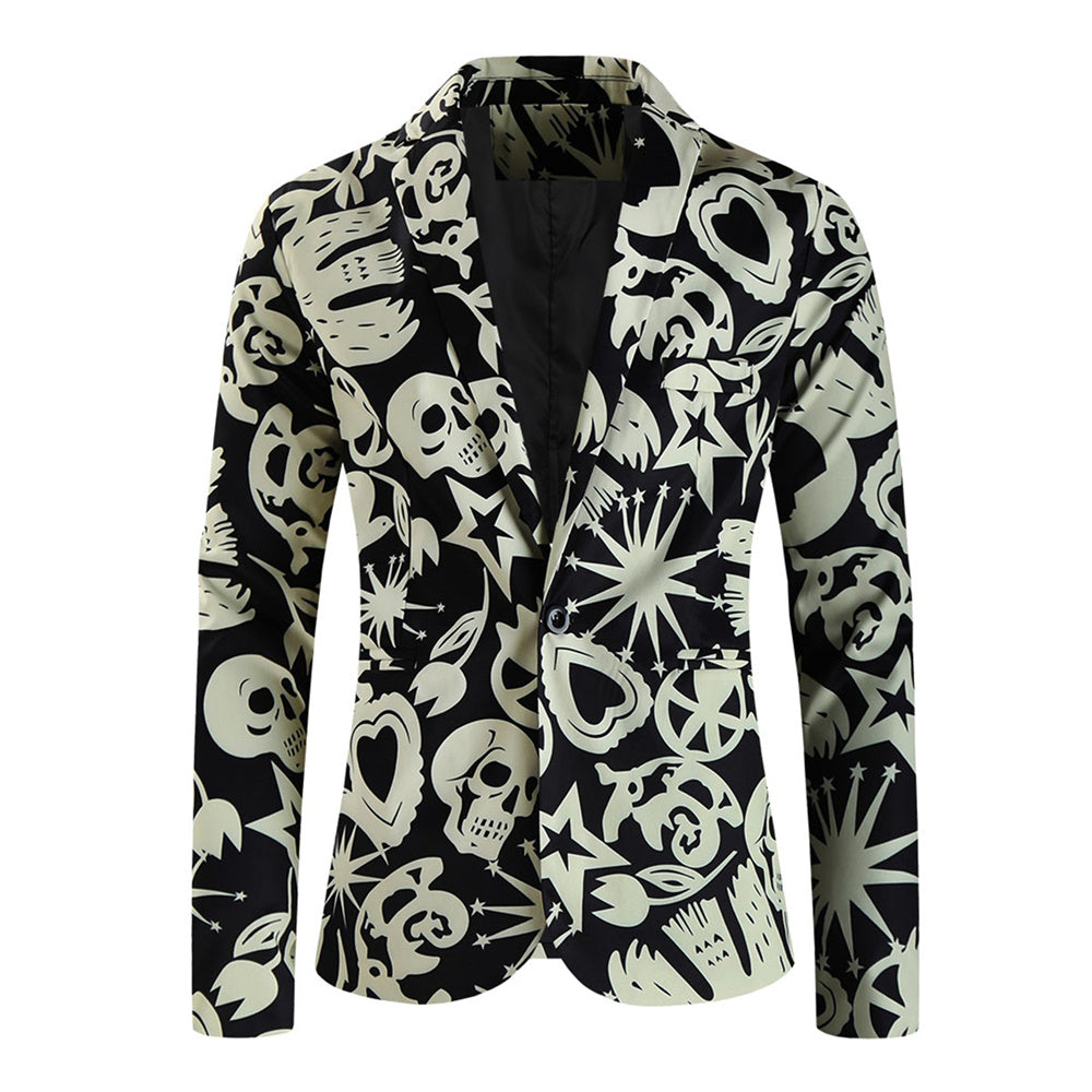 Men's Edgy Printed Blazer #X330 - Blazers | Multicolour / M