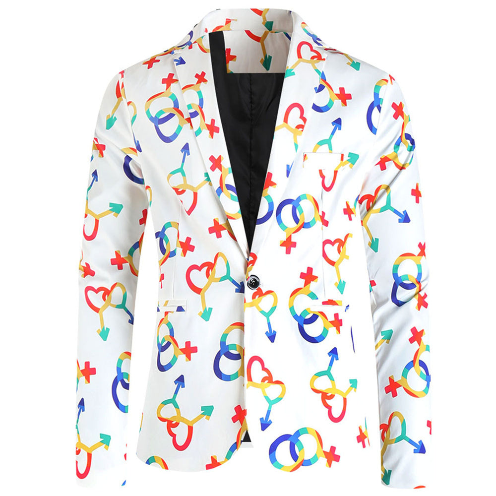 Men's Colorful Printed Blazer #X1903 - Blazers | Multicolour / M