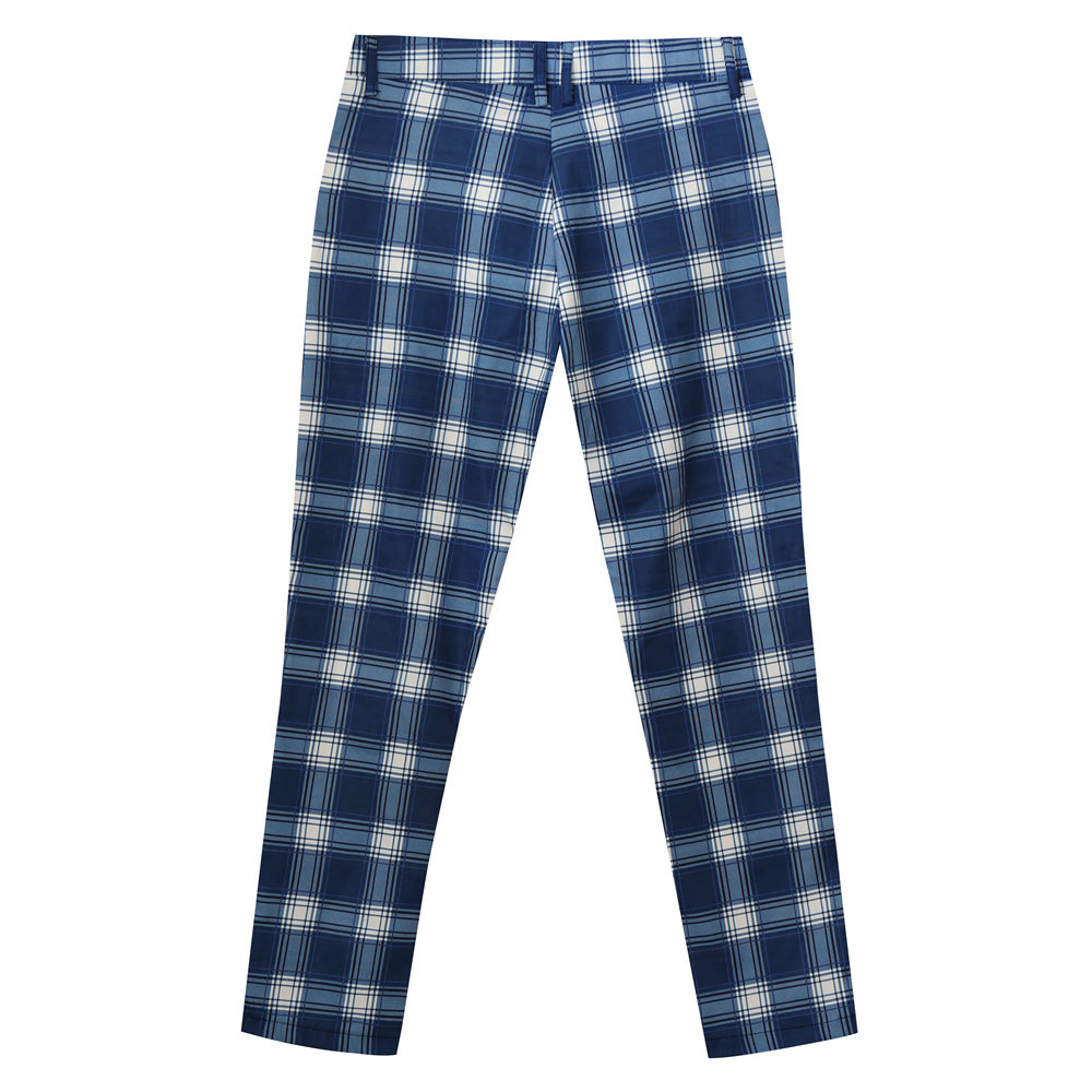 Men's Vintage Plaid Pants #XK6027 - Pants | Blue / S