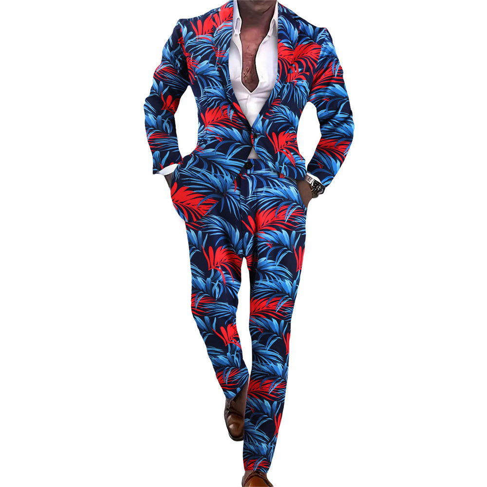Men's Print Suit #2TZ2504 - Suits | Multicolour / M