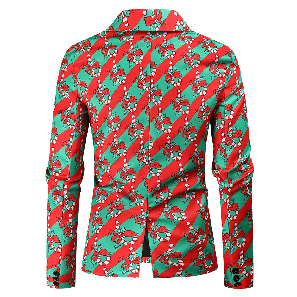 Men's Colorful Christmas Print Blazer #X45 - Blazers | Multicolour / M