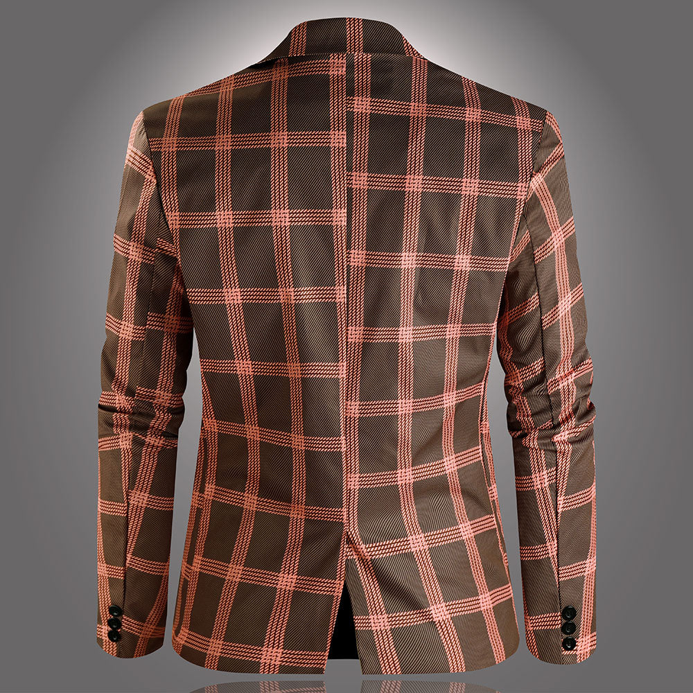 Men's Plaid Blazer - Slim Fit Stylish Checkered Suit Jacket for Parties & Weddings - Blazers | Blue Plaid / M