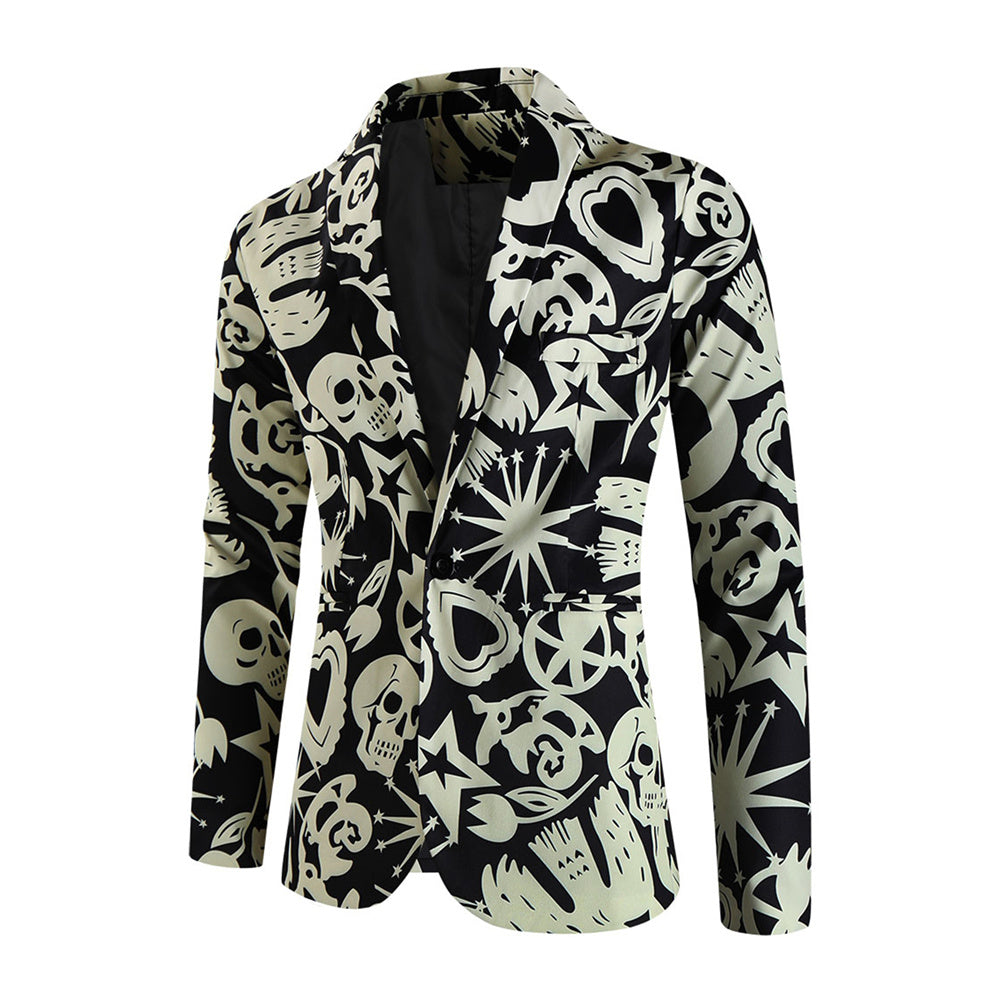 Men's Edgy Printed Blazer #X330 - Blazers | Multicolour / M