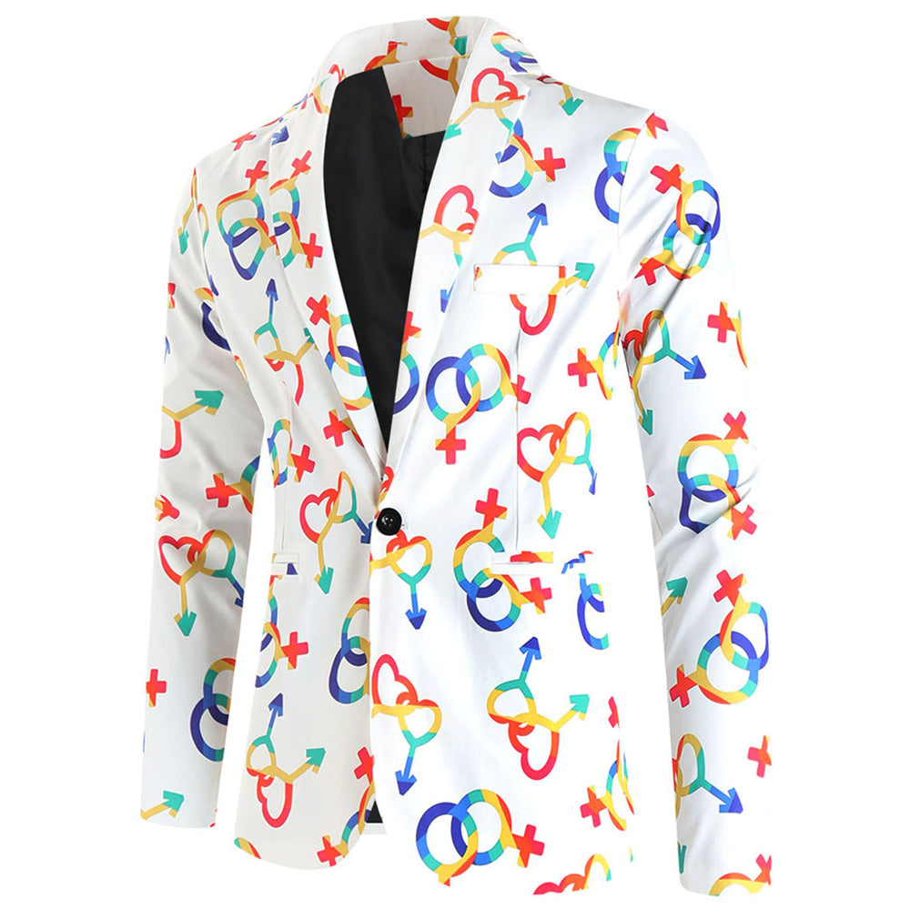 Men's Colorful Printed Blazer #X1903 - Blazers | Multicolour / M