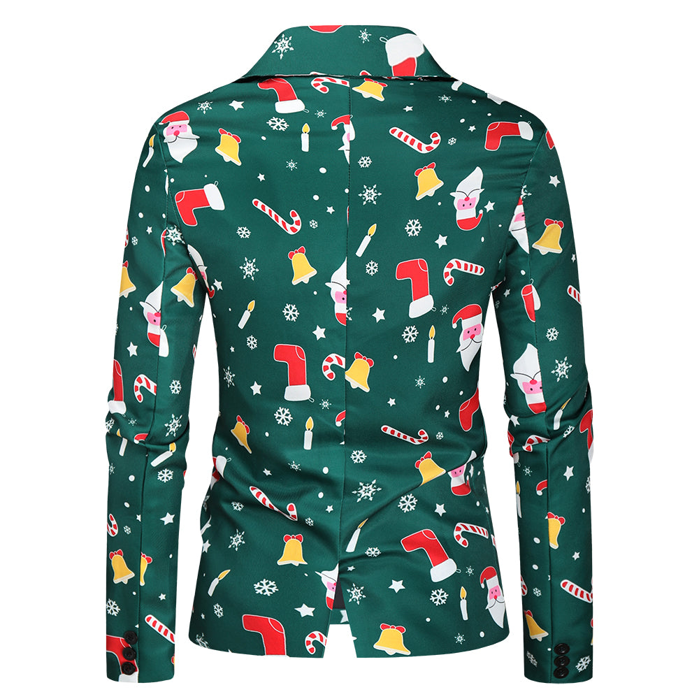Men's Christmas Print Blazer #X38 - Blazers | Multicolour / M