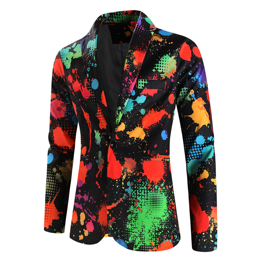 Men’s Paint Print Blazer #X1205 - Blazers | Multicolour / M