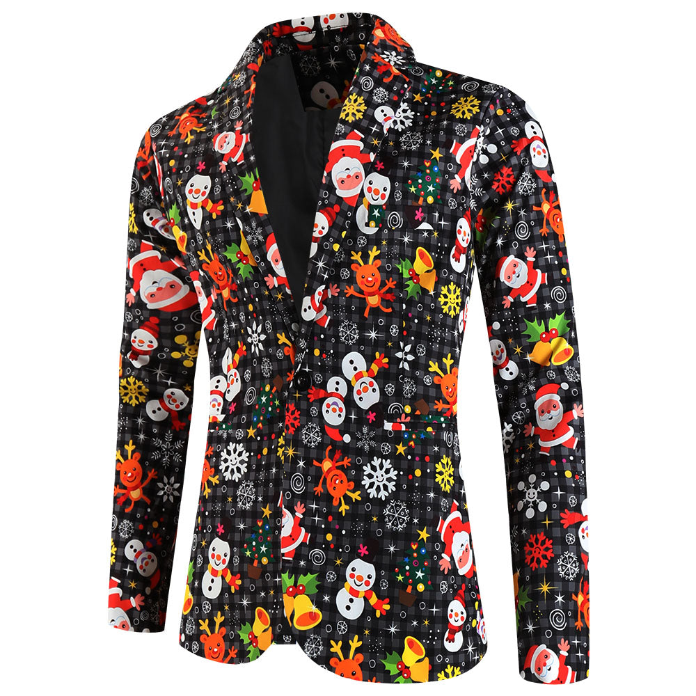 Men's Colorful Print Blazer #X660 - Blazers | Multicolour / M