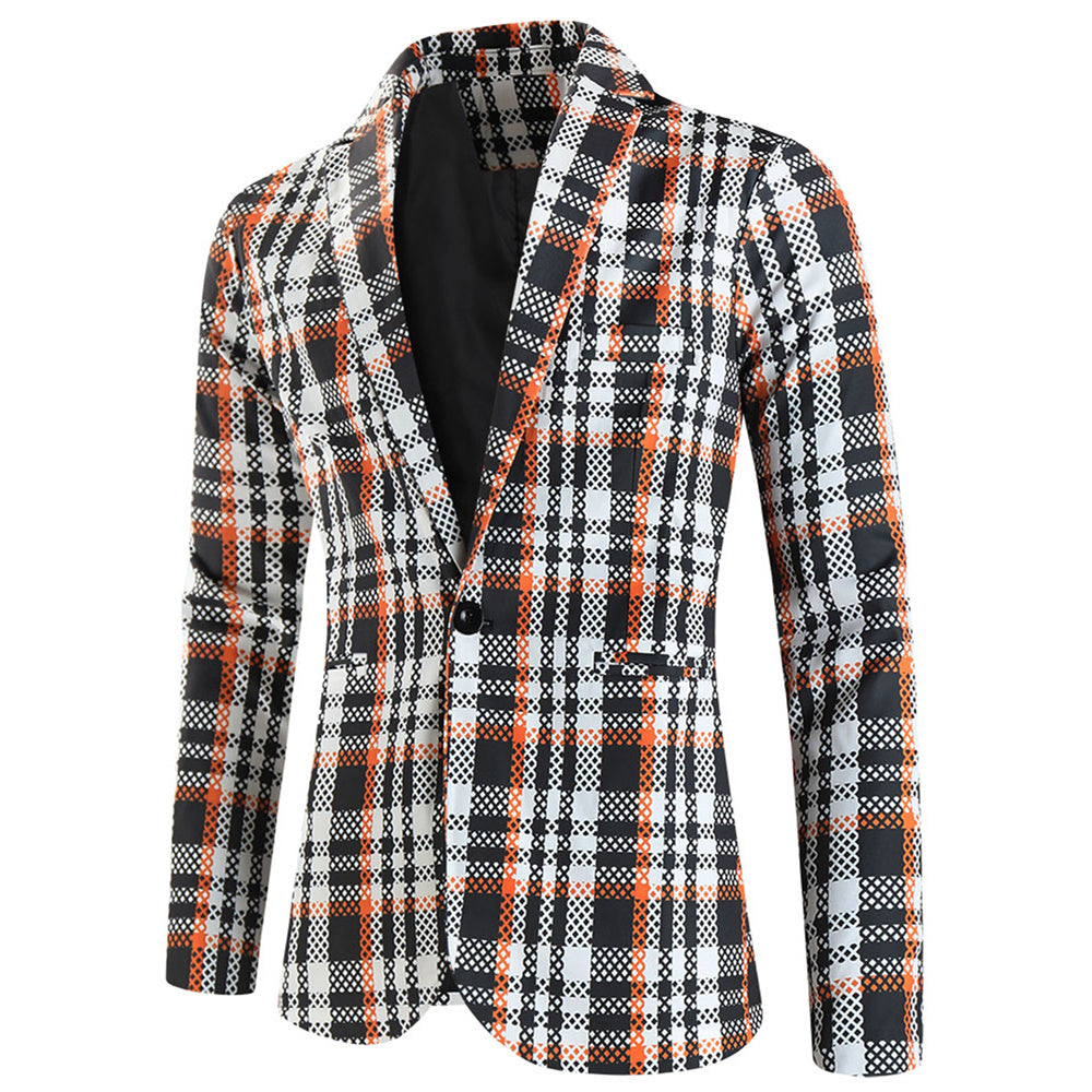 Men's Plaid Blazer #X6107 - Blazers | Multicolour / M