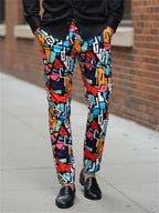 Herrenanzug mit Graffiti-Print – Ausgefallenes Streetwear-Statement