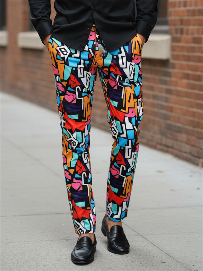 Herrenanzug mit Graffiti-Print – Ausgefallenes Streetwear-Statement