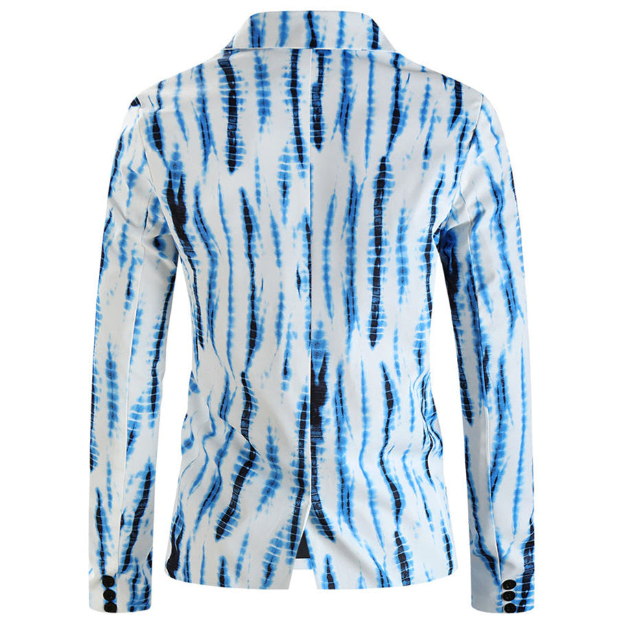 Men's Modern Artistic Blazer #X337 - Blazers | Blue / M