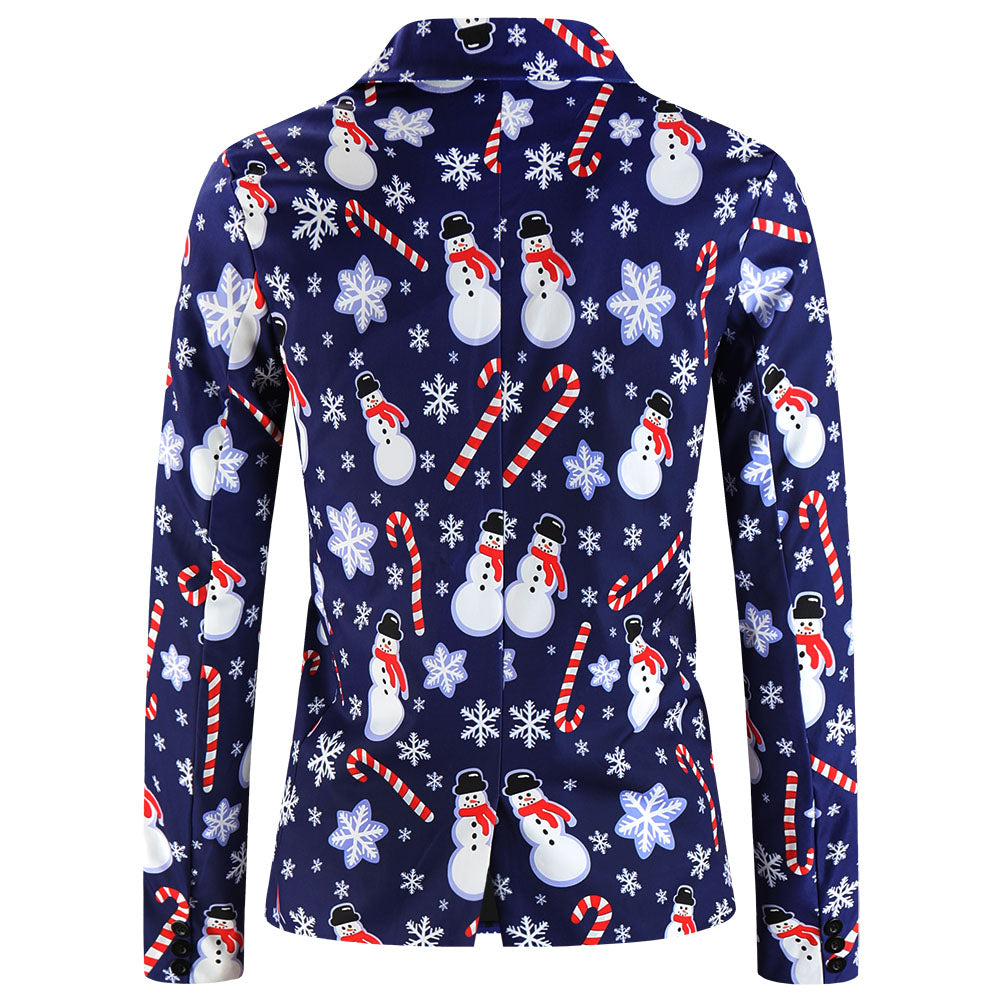 Men's Christmas Print Blazer #X656 - Blazers | Multicolour / M