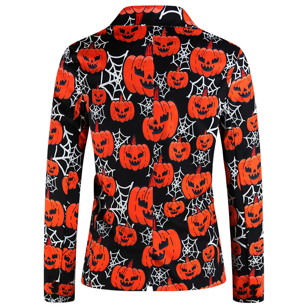 Men's Pumpkin Print Blazer #X121 - Blazers | Multicolour / M