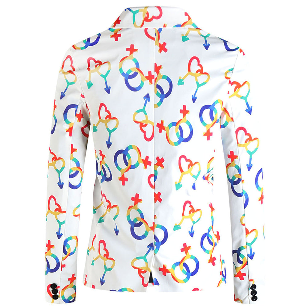 Men's Colorful Printed Blazer #X1903 - Blazers | Multicolour / M