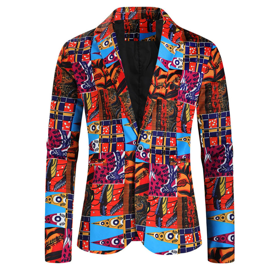 Men's Colorful Trendy Printed Blazer #X318 - Blazers | Multicolour / M