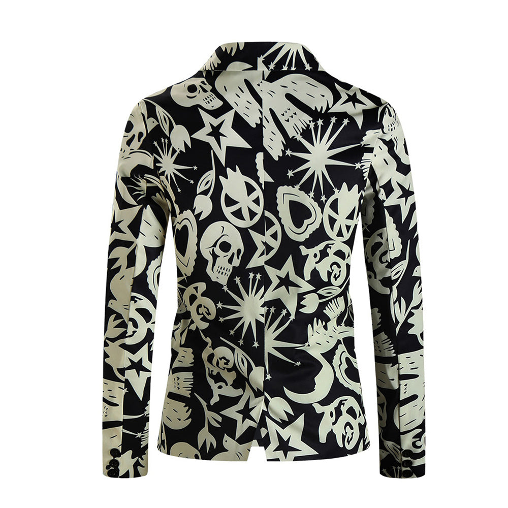 Men's Edgy Printed Blazer #X330 - Blazers | Multicolour / M