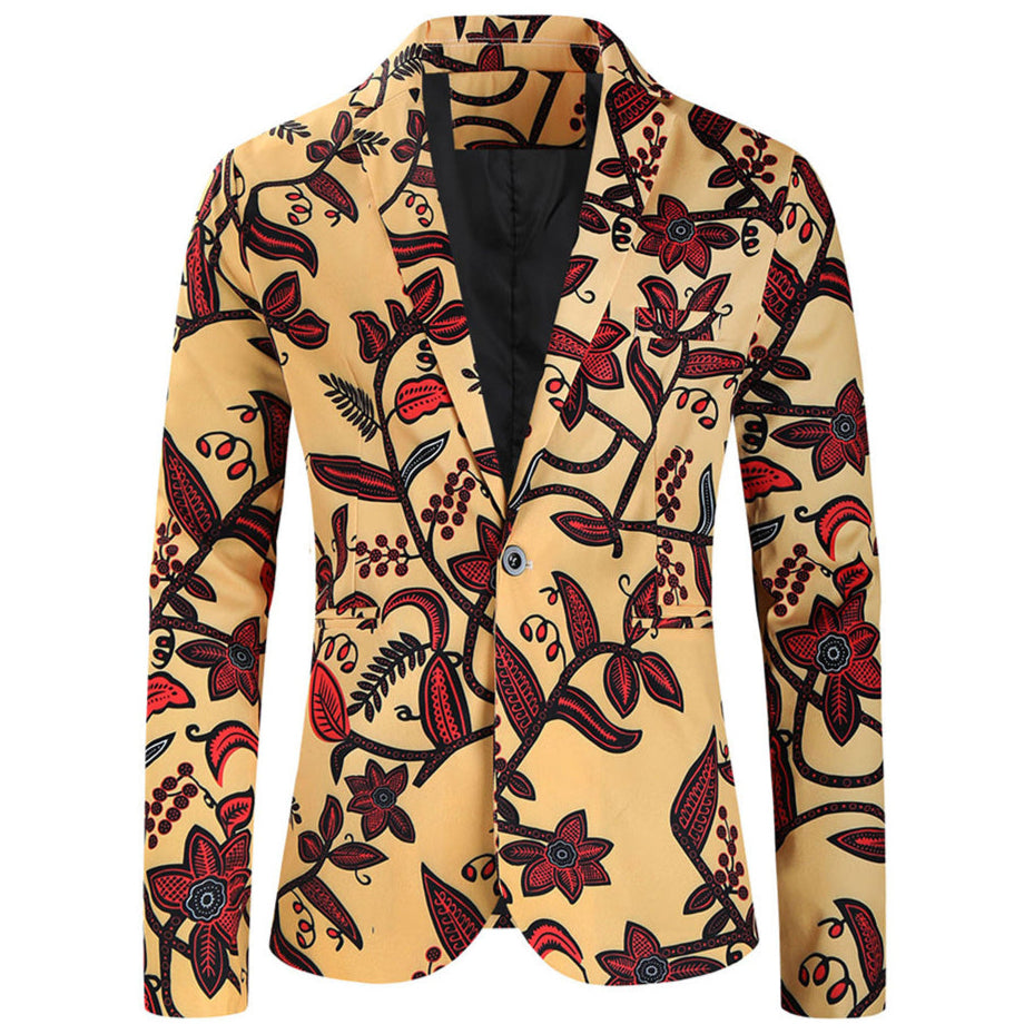 Men's Foral Print Blazer #X324 - Blazers | Multicolour / M
