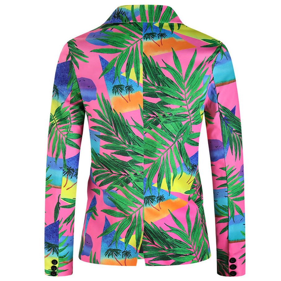 Tropical Print Men’s Blazer – Bold Summer Party Suit Jacket - Blazers | Multicolour / M