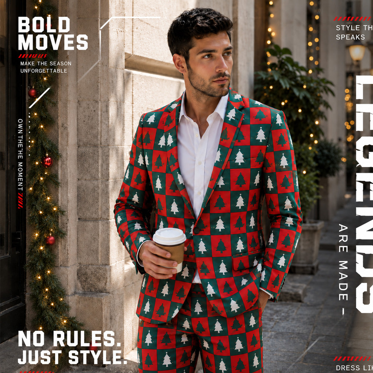 Christmas Tree Printed Suit