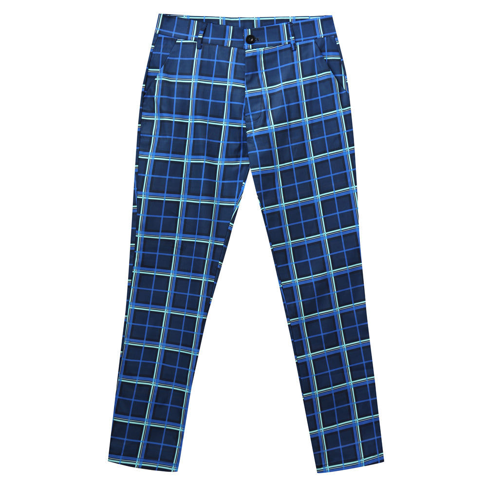 Men's Classic Plaid Pants #XK6025 - Pants | Royal Blue / S