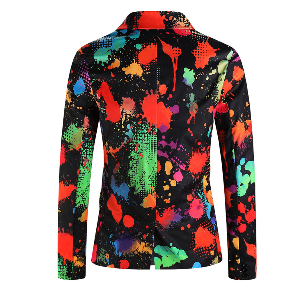 Men’s Paint Print Blazer #X1205 - Blazers | Multicolour / M