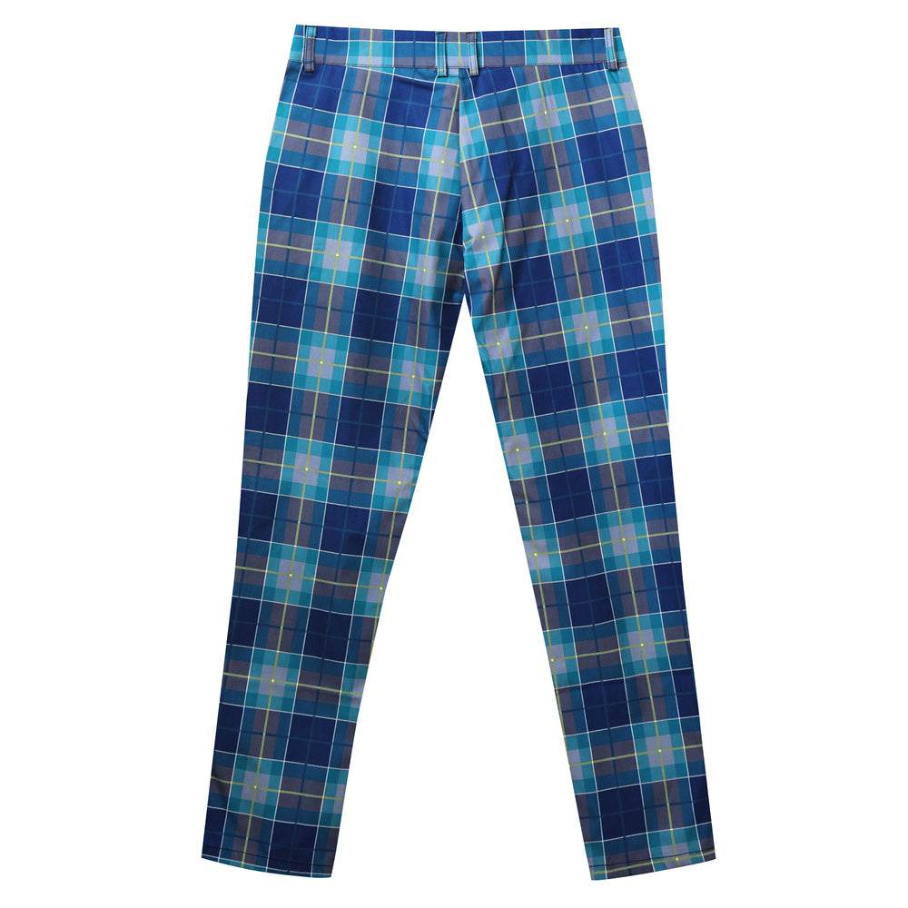 Men's Retro Plaid Pants #XK6029 - Pants | Blue / S