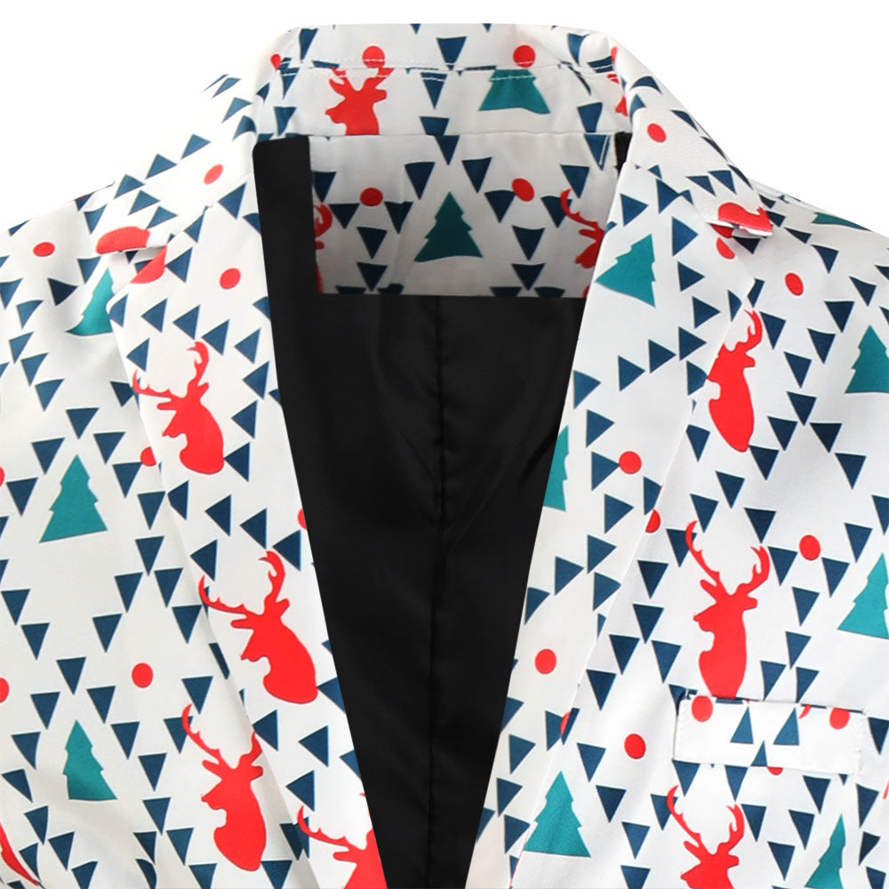 Men's Christmas Print Blazer #X627 - Blazers | Multicolour / M