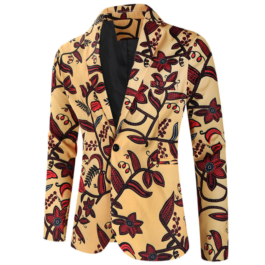 Men's Foral Print Blazer #X324 - Blazers | Multicolour / M