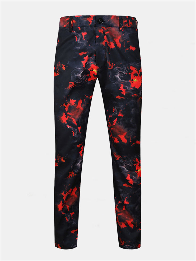 Black Flame Print Suit Set