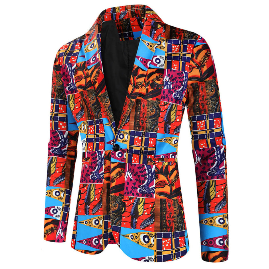 Men's Colorful Trendy Printed Blazer #X318 - Blazers | Multicolour / M