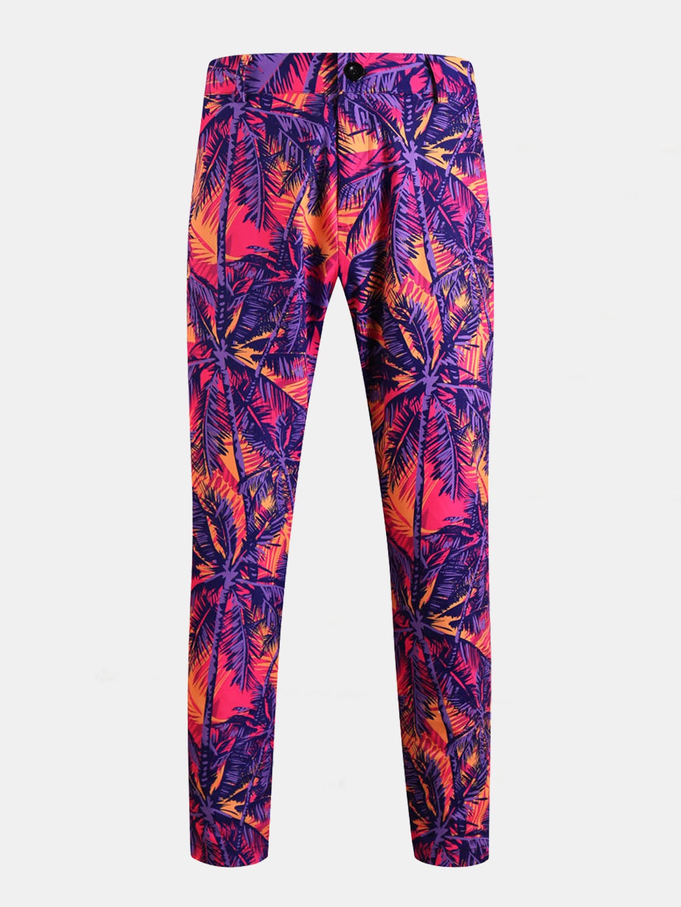 Men’s Neon Tropical Print Pants – Nightlife Statement Trousers