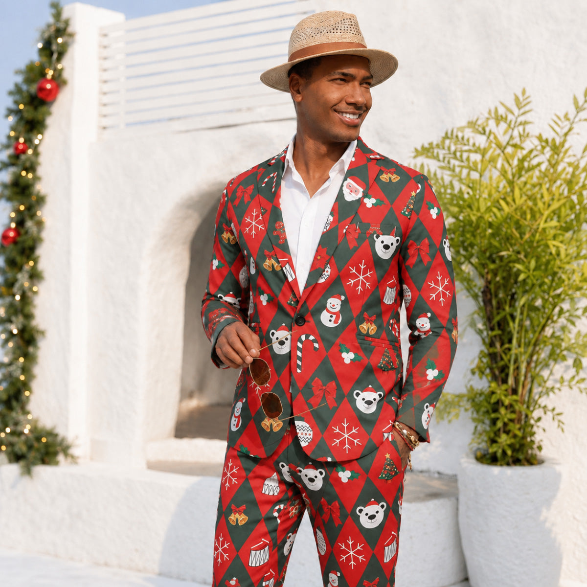 Herrenanzug mit Marmordruck – Kühnes modernes Statement-Outfit